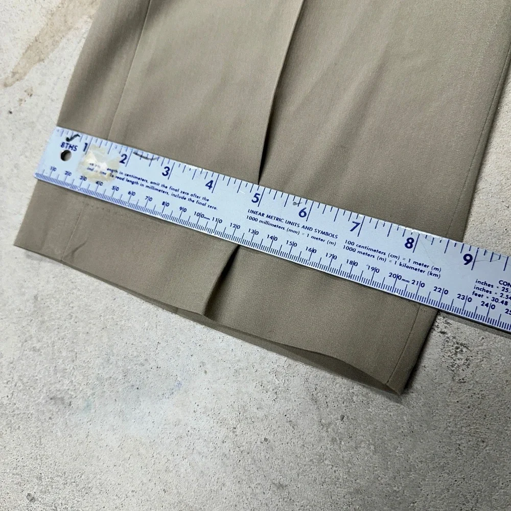 Nautica Men's Tan Chinos Flat Front Dress Pants Size 42W‎ x 32L Polyester Blend
